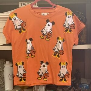 Ellory Kate Xs womens mickey minnie ghost t shirt tee sequins